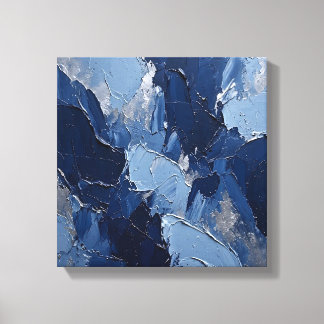 Lienzo Olas Índigo Azul Océano Tormenta Pared de Plata Me
