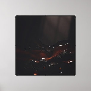Lienzo Olas Místicas de Obsidiana - Flujo Líquido Abstrac