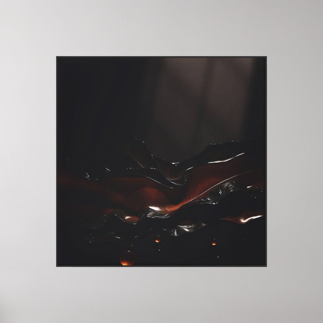 Lienzo Olas Místicas de Obsidiana - Flujo Líquido Abstrac (Anverso)