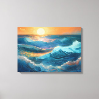 Lienzo Olas oceánicas serenas al amanecer
