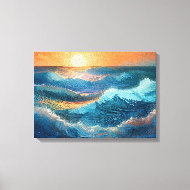 Lienzo Olas oceánicas serenas al amanecer (Anverso)