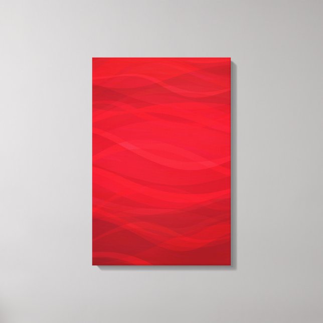 Lienzo Olas rojas escarlatas tríptico gráfico abstracto e (Anverso)