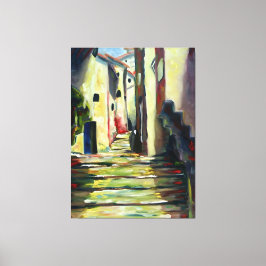 Lienzo Old Town Alley: Impressionist Painting wall Art