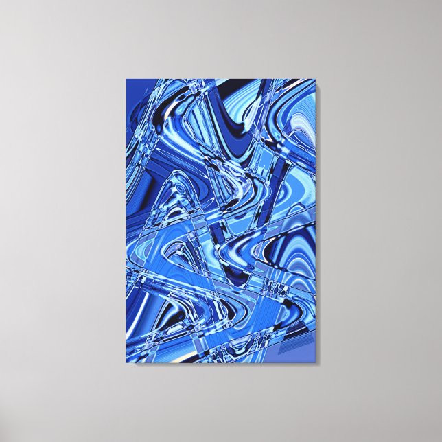 Lienzo oleadas de carreteras en azul (Anverso)