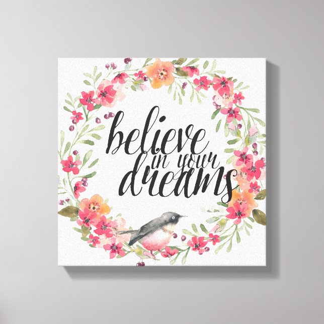 Lienzo Oleander Romántico Bird Pink Floral Dreams (Anverso)
