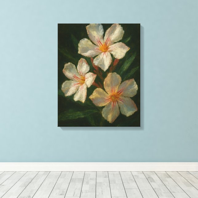 Lienzo Oleander: Toxic Elegance Impressionist Oil Art (Insitu (piso de madera))