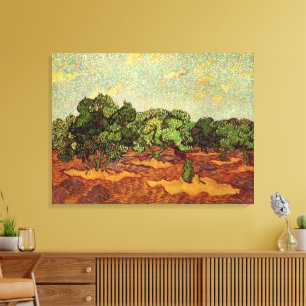 Lienzo Olivar, Cielo Azul Pálido de Vincent van Gogh