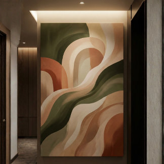 Lienzo Olive Terracotta Abstract Gallery Art Canvas Print