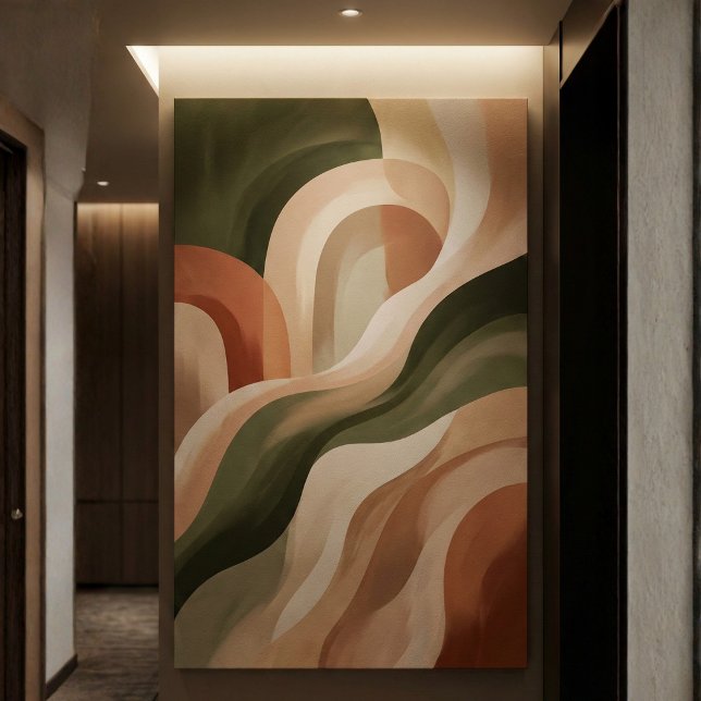 Lienzo Olive Terracotta Abstract Gallery Art Canvas Print (Olive Terracotta Earth Tone Canvas Print Gallery Wall Art)