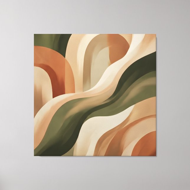 Lienzo Olive Terracotta Abstract Gallery Canvas Print (Anverso)