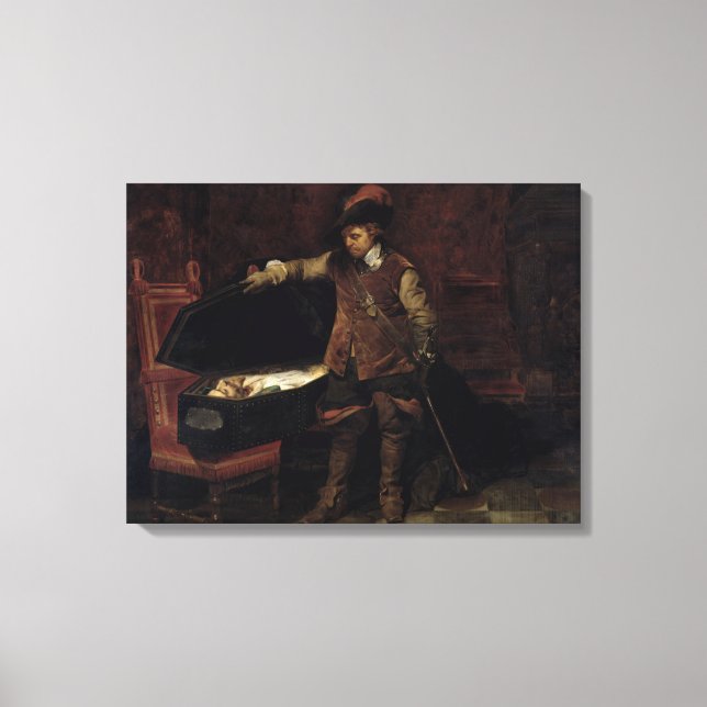 Lienzo Oliver Cromwell abrió el ataúd de Carlos (Anverso)