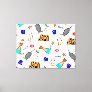 Lienzo Oliver El Patrón De Vacaciones En Playa De Verano 