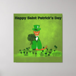 Lienzo Oliver La Nutria Recogiendo Tréboles de Cuatro Hoj