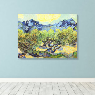 Lienzo Olivos con Alpilles por Vincent van Gogh