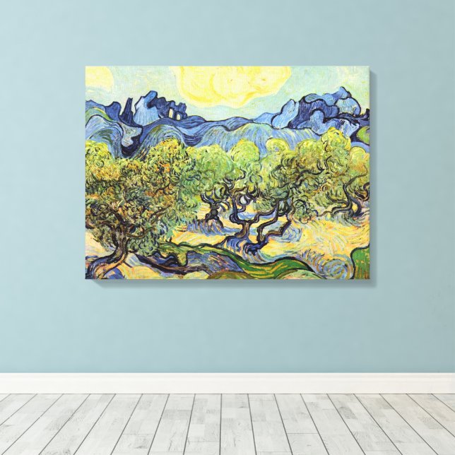 Lienzo Olivos con Alpilles por Vincent van Gogh (Insitu (piso de madera))