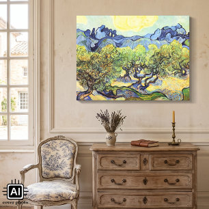 Lienzo Olivos con Alpilles por Vincent van Gogh