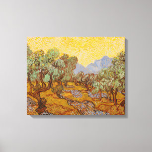 Lienzo Olivos de Van Gogh Cielo Sol Amarillo