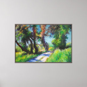 Lienzo Olivos junto al mar – Pastel mediterráneo