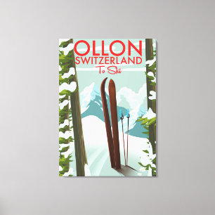 Lienzo Ollon Swiss Ski