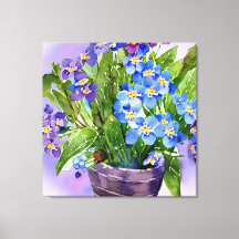 Olvídate de no Blue Floral Watercolor