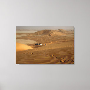 Lienzo Omán, desierto de Rub Al Khali, conduciendo por la