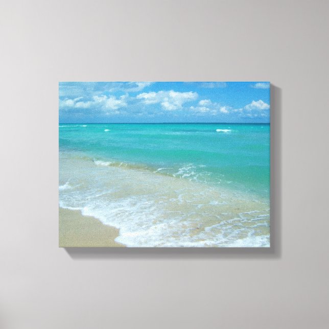 Lienzo Ondas Aqua Bright Blue Beach (Anverso)