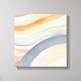 Lienzo Ondas contemporáneas | Acuarela Neutral Moderna