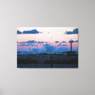 Lienzo Ondas de invierno salvajes