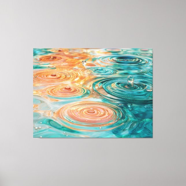 Lienzo Ondas de Tranquilidad Armonía de Agua Abstracta (Anverso)