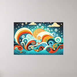 Lienzo Ondas oceánicas estéticas