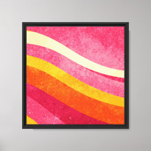 Lienzo Ondas rosadas retro – Fondo ondulado vintage