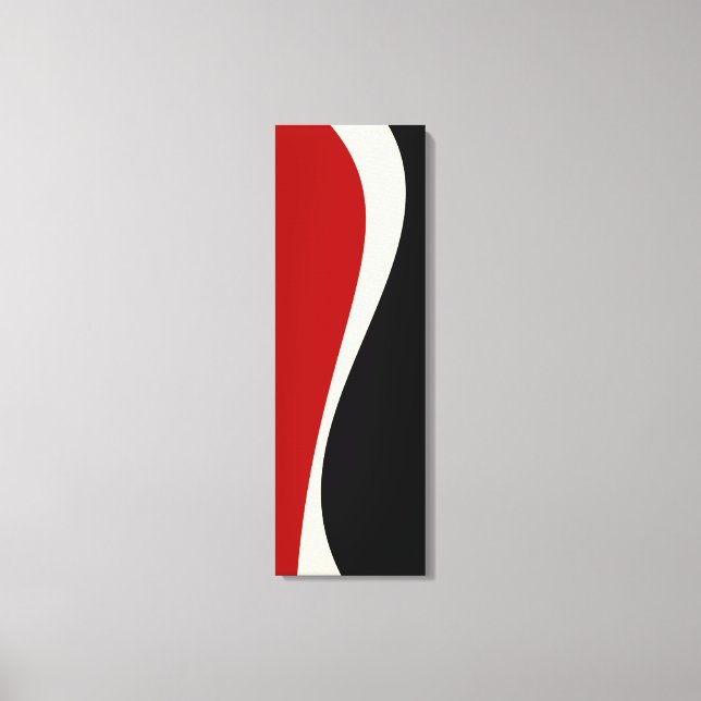 Lienzo Ondas simples 2 en rojo y crema (Anverso)