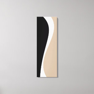 Lienzo Ondas simples 2 - Taupe, Negro y Blanco