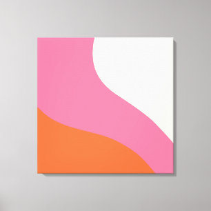 Lienzo Ondas simples - rosa, Naranja y crema