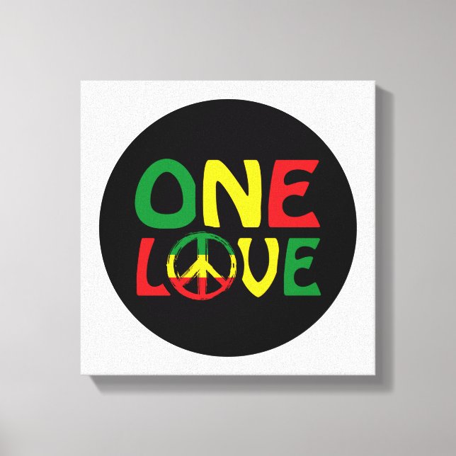 Lienzo One Love, Reggae design (Anverso)