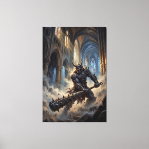 Lienzo Oni Demonio en la Catedral Gótica