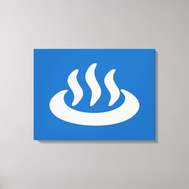 Lienzo Onsen ♨ Primavera Caliente 温 泉 Rótulo japonés (Anverso)