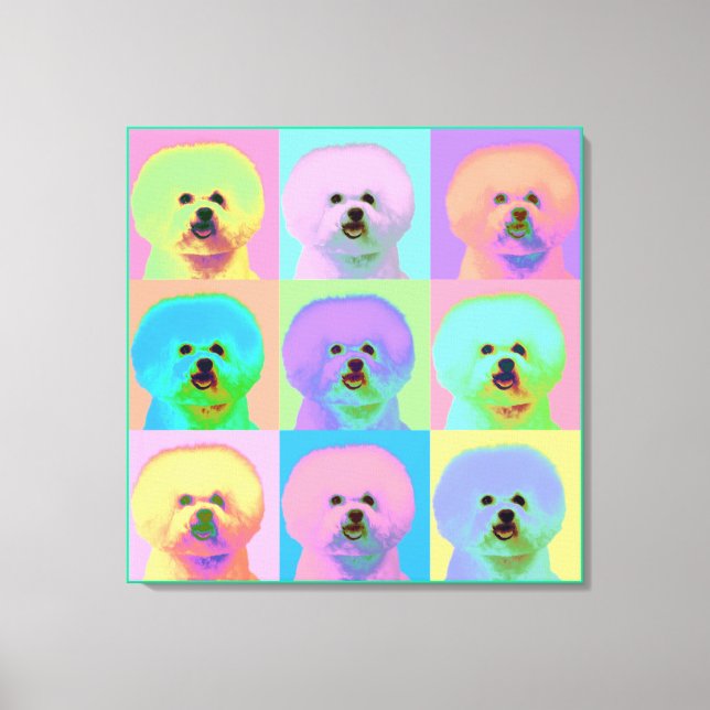 Lienzo Op Art - Bichon Frise (Anverso)
