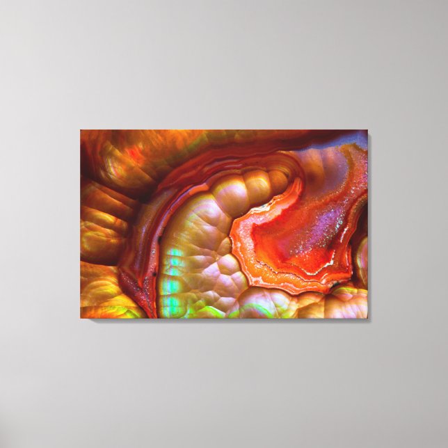 Lienzo Opalo de Fuego iridiscente rojo (Anverso)