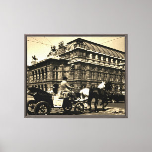 Lienzo Ópera Staatsoper Fiaker Vintage Austria Viena