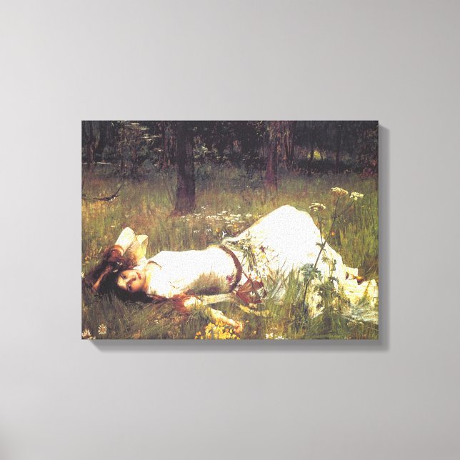 Lienzo Ophelia 1889 Por John William Waterhouse (Anverso)