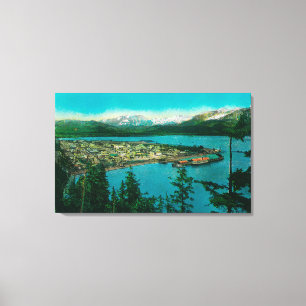 Lienzo Opinión de la ciudad de Seward, AlaskaSeward, AK