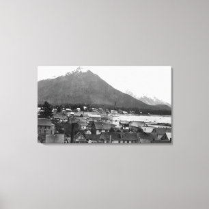 Lienzo Opinión de la ciudad de Sitka, Alaska