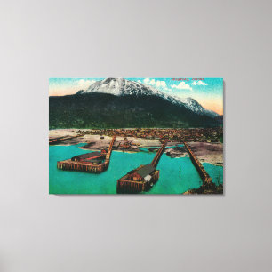 Lienzo Opinión de la ciudad de Skagway, AlaskaSkagway, A