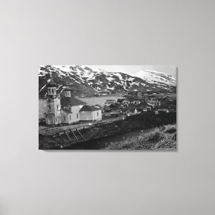 Lienzo Opinión de la ciudad de Unalaska, fotografía de