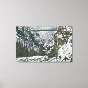 Lienzo Opinión de puente colgante de la garganta del