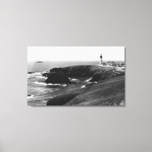 Lienzo Opinión del faro de Newport, Oregon Yaquina
