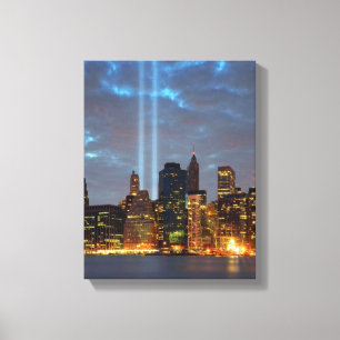 Lienzo Opinión del horizonte de la ciudad en noche