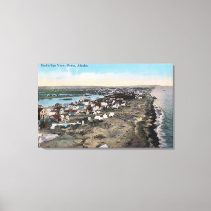Lienzo Opinión del ojo de pájaro de TownNome, AK