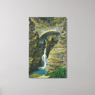 Lienzo Opinión del puente de la cascada y del centinela